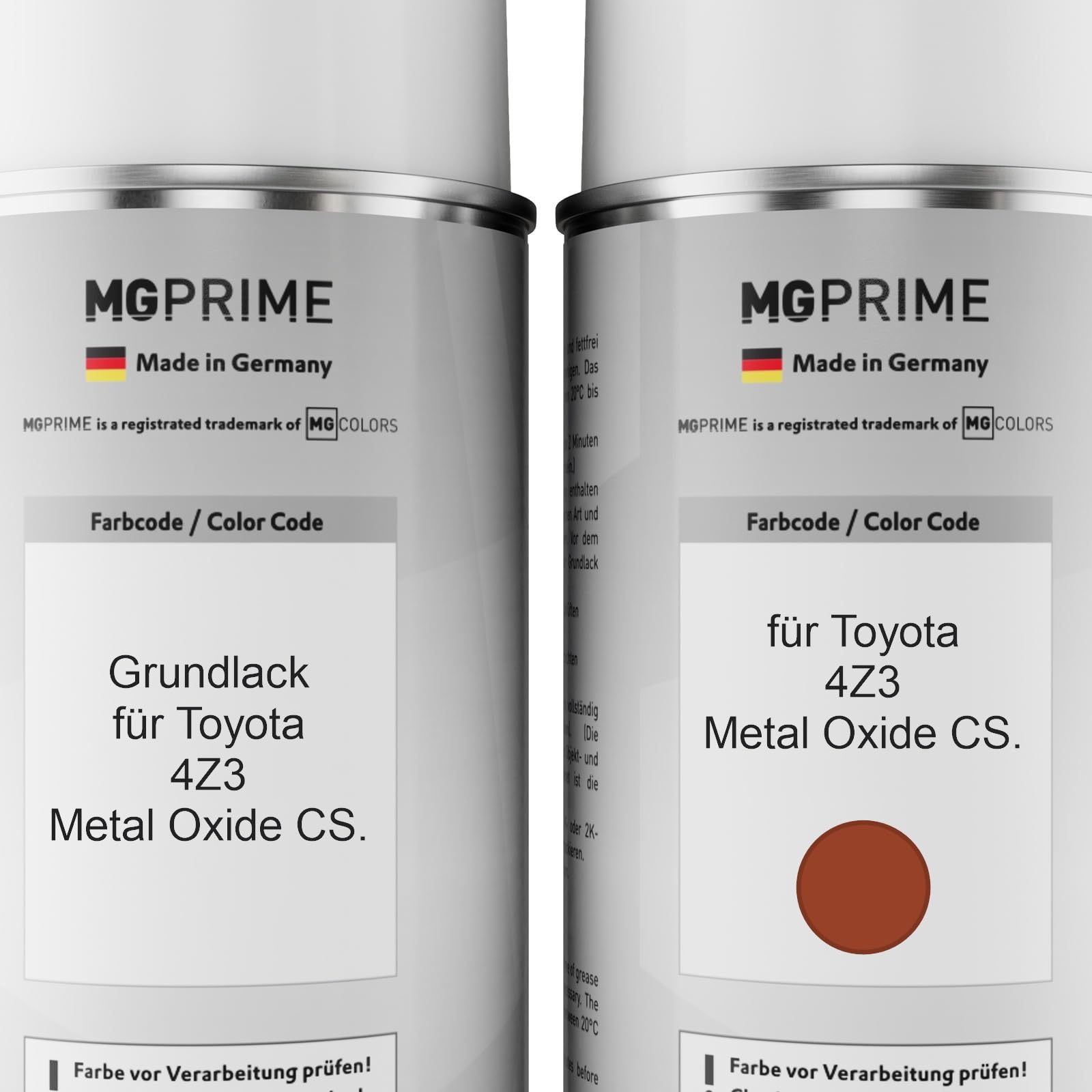 MG PRIME Bombolette di Vernice per auto per Toyota 4Z3 Metal Oxide CS. +2K | Kit vernice di fondo + base + trasparente 2K, bombolette spray 400ml