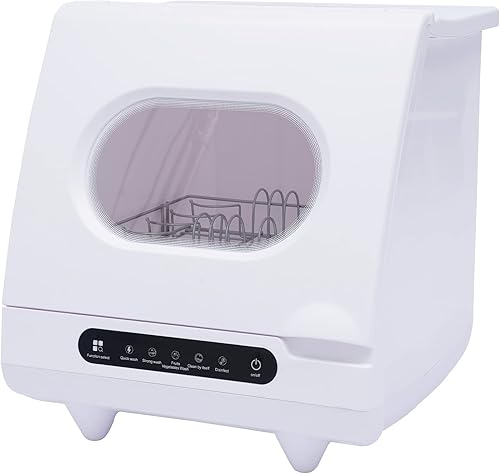 Miniatura 2 de Xuthusman Lavavajillas portátil para encimera, compacto, para lavar platos, independiente, 5 programas de lavado, 1200 W, para apartamentos,