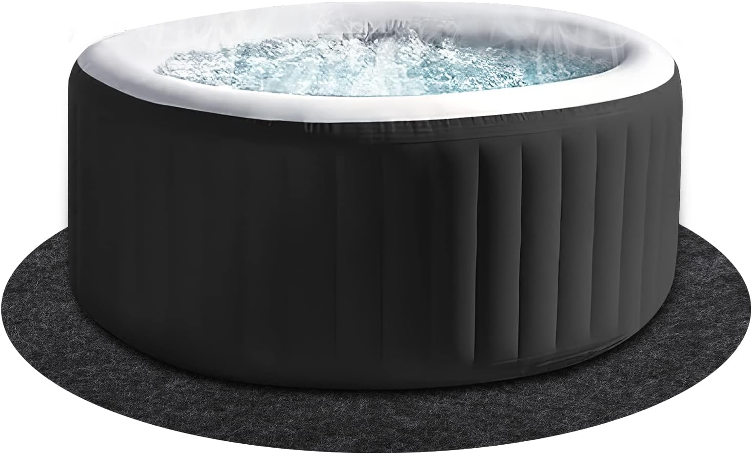 NOVWANG 78 Inch Dia Round Hot Tub Mat, Large Washable Above Ground Protector Pad Water Absorb with Waterproof Slip-proof Backing, Portable Spa Pool Accessories for 77" Dia below Outdoor Indoor Hot Tub