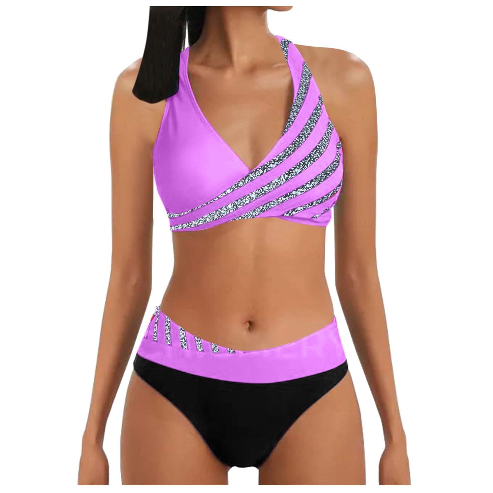 Conjuntos De Bikini for Mujer Conjunto Traje Baño Estampado con Parte Inferior for, Verde, S