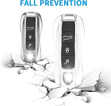 QBUC for Porsche Key Fob Cover, 3-Piece Painted Key Shell (White)