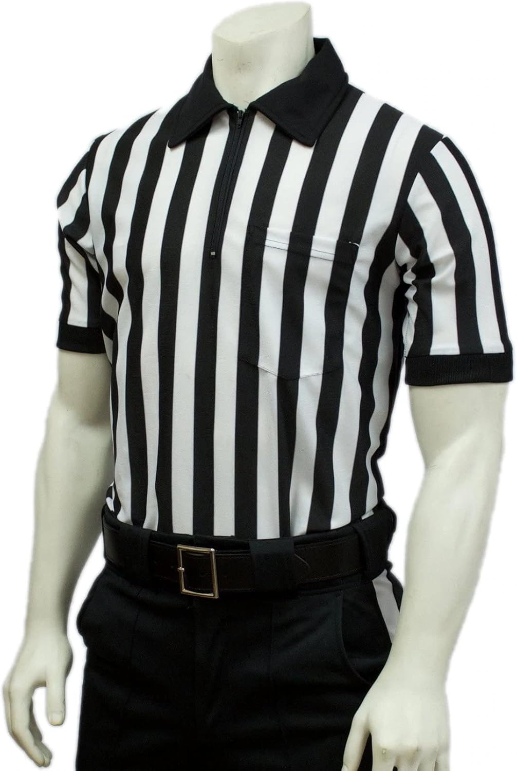 Smitty | FBS-101 | Warp Knit Polyester Short Sleeve Referee Shirt | 1" Stripe | Byron Collar & Front Pocket | Football Lacrosse | Official's Choice! (3XL)