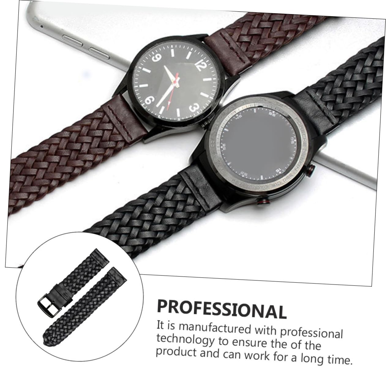 NUOBESTY 1 Pieza Correa Tejida Mano para Smartwatch Banda de Compatible Unisex