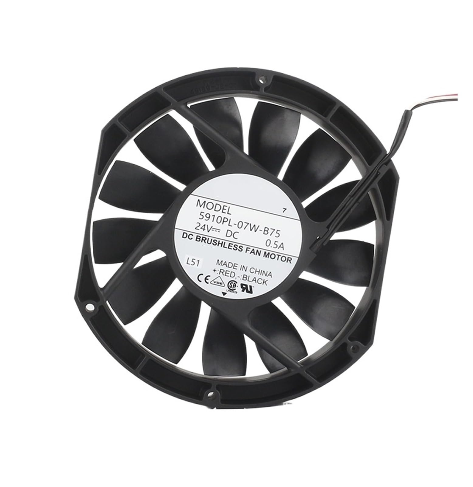 5910PL-07W-B75 17025 17cm DC 24V 0.5A Cooling Fan 170 * 150 * 25MM