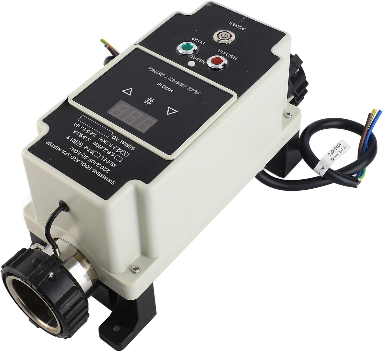 2.7 to 3.3KW Pool Heater Electric Swimming Pool Water Heater Hot Tub Thermostat with Digital Display for Hot Tub Spa Bathtub