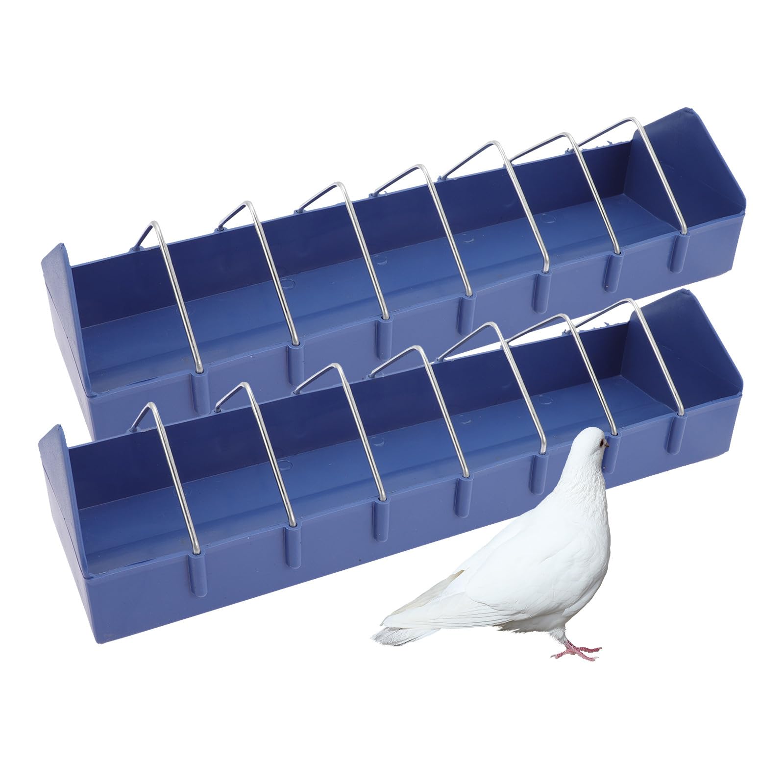 Gatuida Comedero Anticaída para Palomas, Caja de Comida de Plástico PP, 40 Cm, 2 Unidades, para Jaulas de Pájaros Pequeños y Aves Domésticas