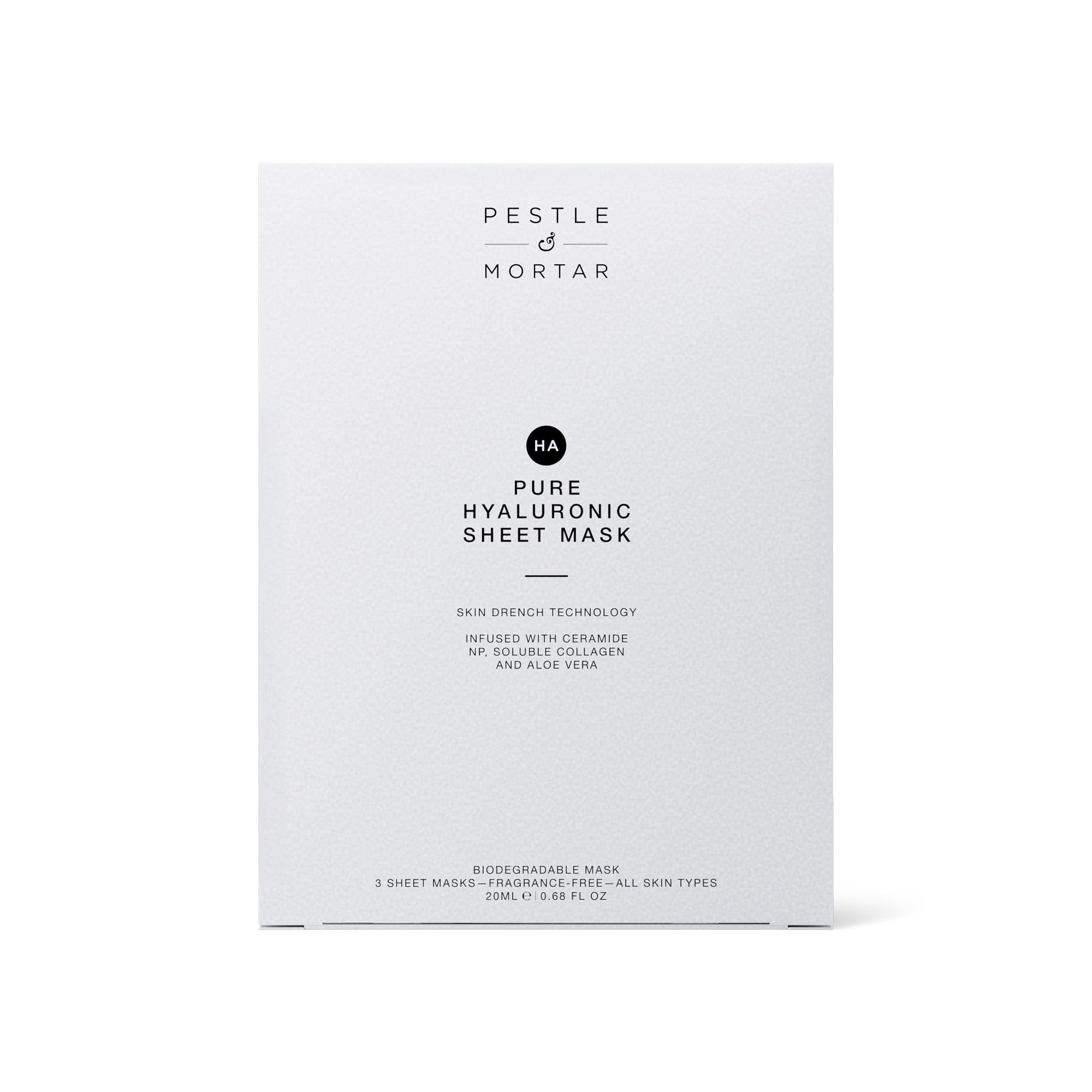 Pestle & Mortar Hydrating Sheet Mask - Pure Hyaluronic Acid Face Mask - Pack of 3 - Soothing & Moisture-Boosting Skincare - Image 2