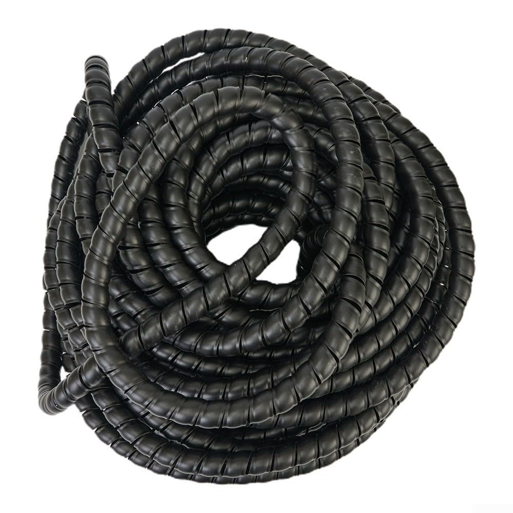 Manguera protectora de alambre enrollada espiral D20mm Tubo de gestión de cables 25M Negro PP Material para organizar cables eléctricos Mangueras hidráulicas