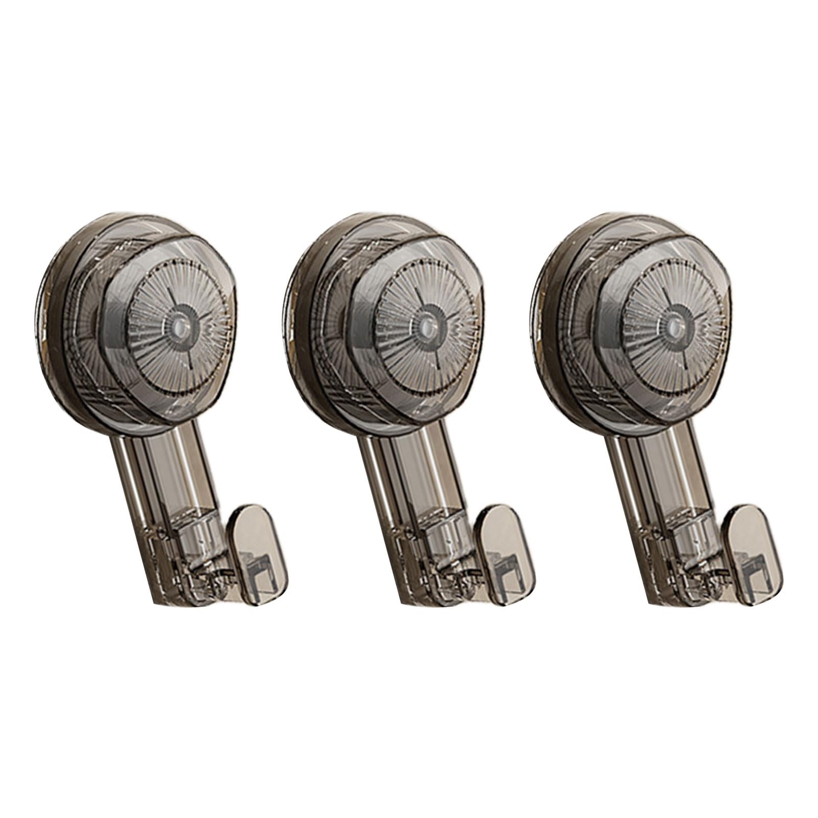 Tertioi Transparent Grey 3 Pcs Heavy Duty Vacuum Shower Hooks Towel Holder Bathroom High Strength Suction Cup Durable Heavy Duty Vacuum Shower Bathroom