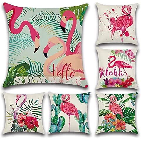 Ohok Juego de 6 fundas de cojín cuadradas suaves para decoración del hogar Cover