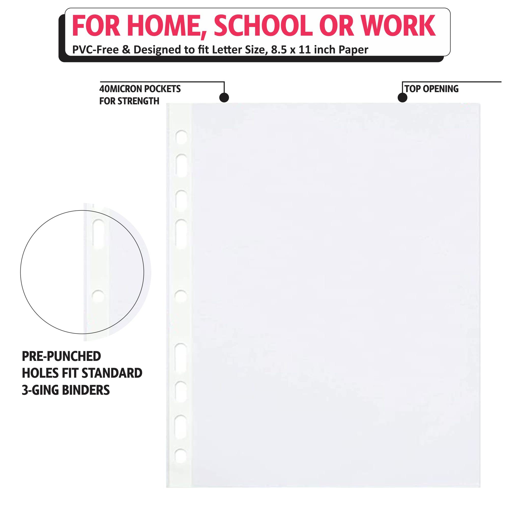 Seco A4 Recycled Clear Punched Pocket - 50 Micron – (Pack Of 100 - View #6