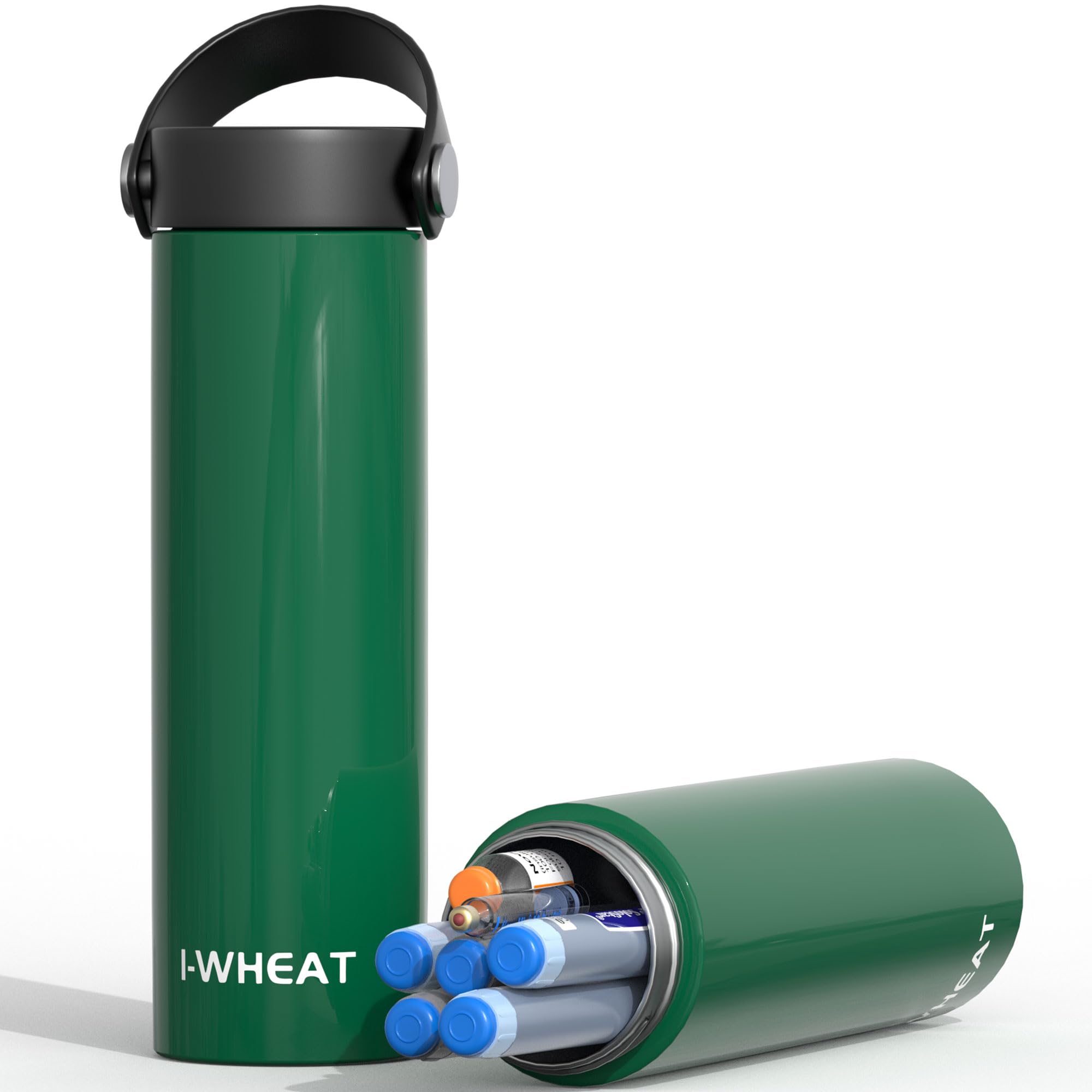 1-Wheat Insulin Cooler Travel Case for 3-5 Pens, 60H, TSA Approved, Medicine Organizer, Diabetes Travel Case with Biogel Ice Pack (Green)