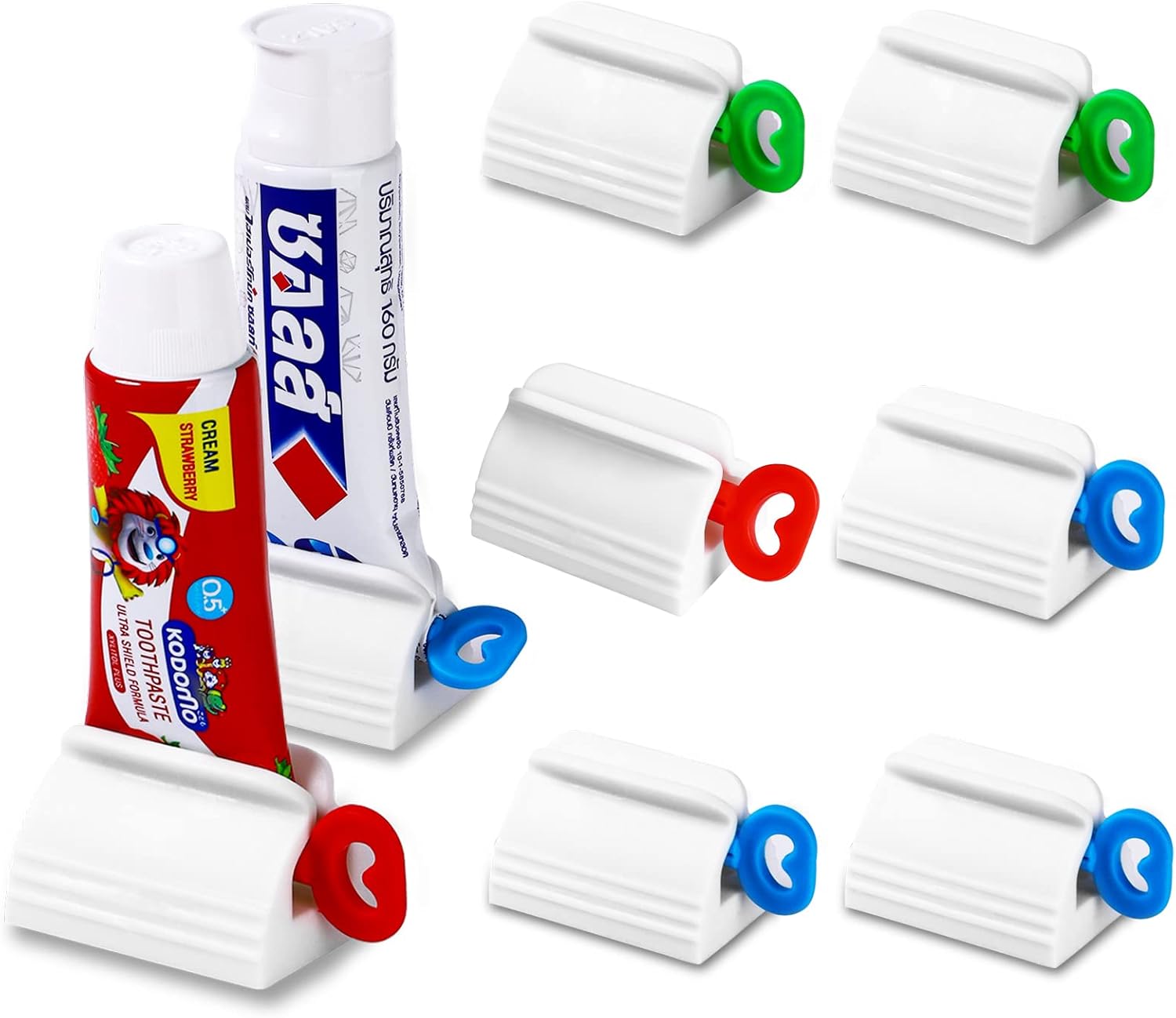 IDMUTSL Toothpaste Squeezer, Set of 8 Rolling Toothpaste