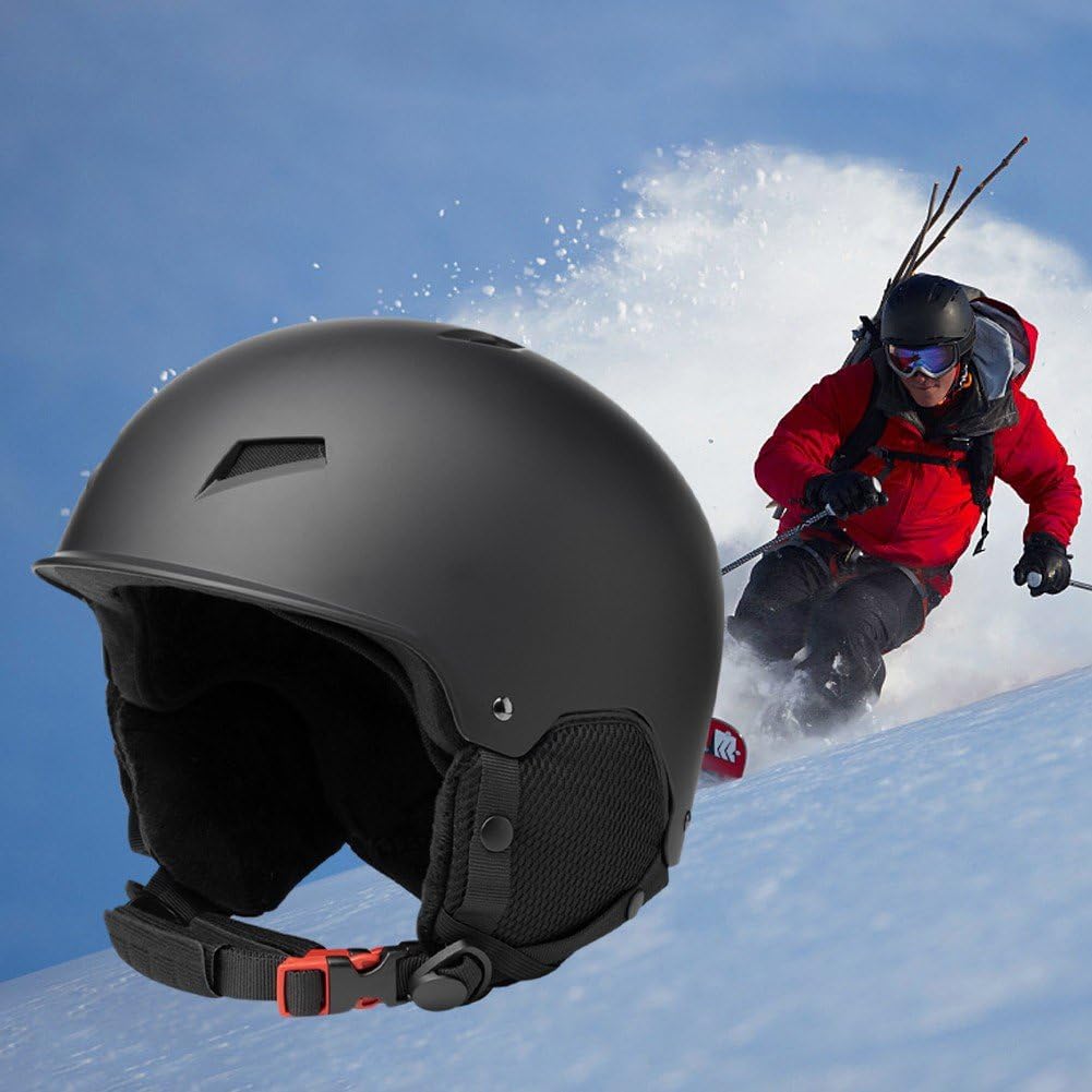 Zimowy kask snowboardowy z nausznikami dla mężczyzn i kobiet, ciepły kask śnieżny ze stałym paskiem, bezpieczny kask narciarski do sportów narciarskich