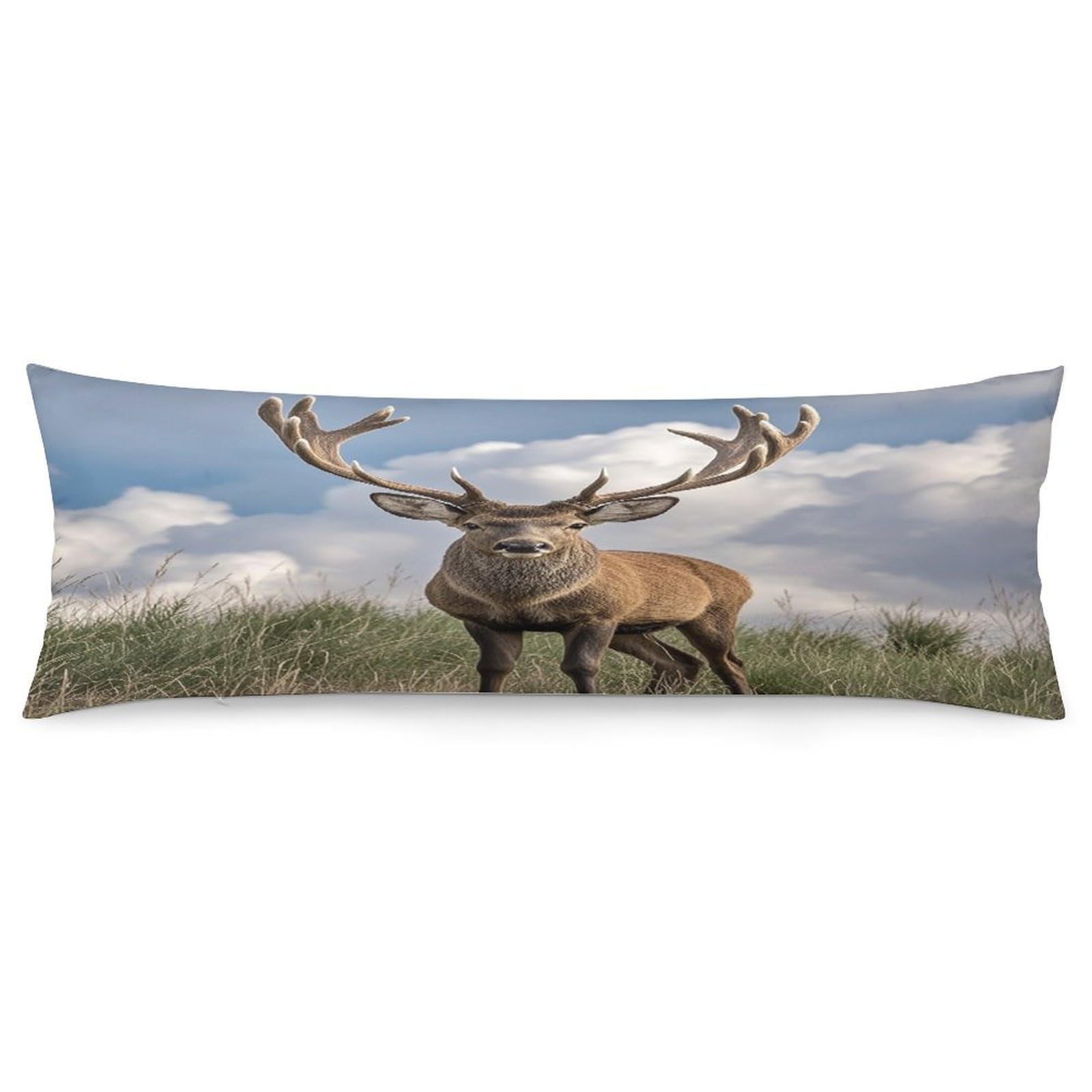 Elk Pillowcase Decorative Long Body Pillow Case Soft Breathable Body Pillow Cover Modern Large Pillowcase Cute Body Pillow Pillowcases for Bedroom Couch 18.9 X 53 Inch