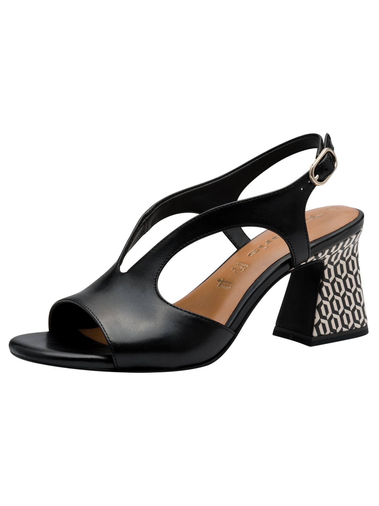 Tamaris Women’s sandal with block heel leather black 6.5 UK