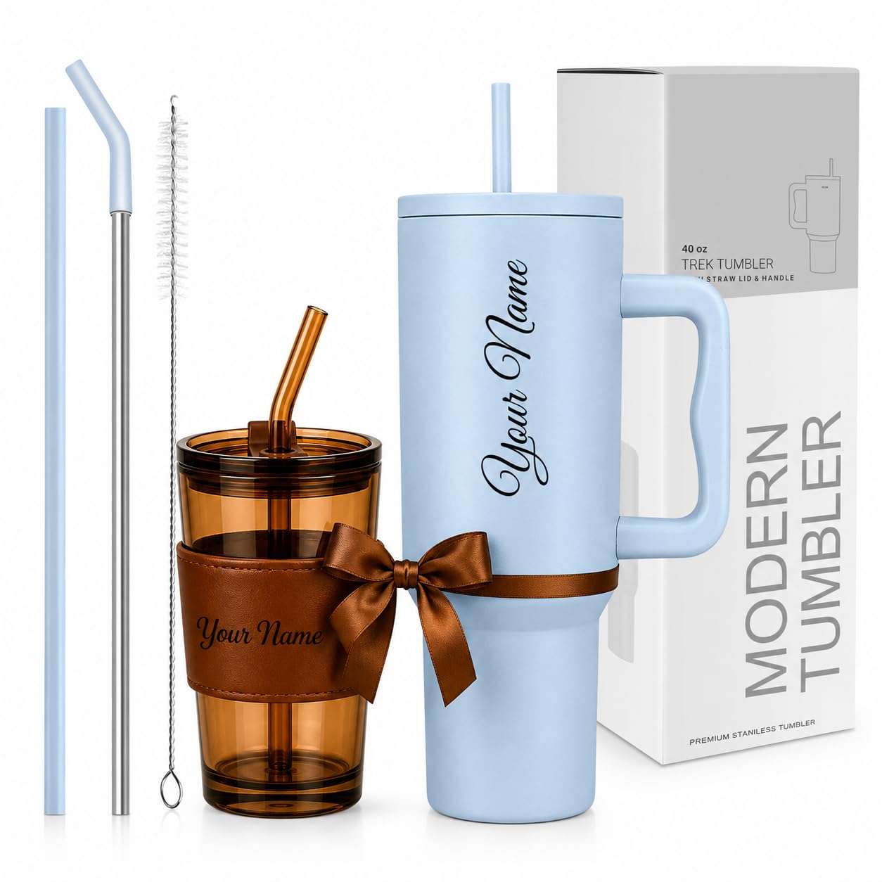 COMFYPOT Stainless Steel Tumbler with Lid & Straw, 100% Leakproof Tumblers with Handle, Drink Sipper for Office,Gym & Outdoors 1200ml Tumbler