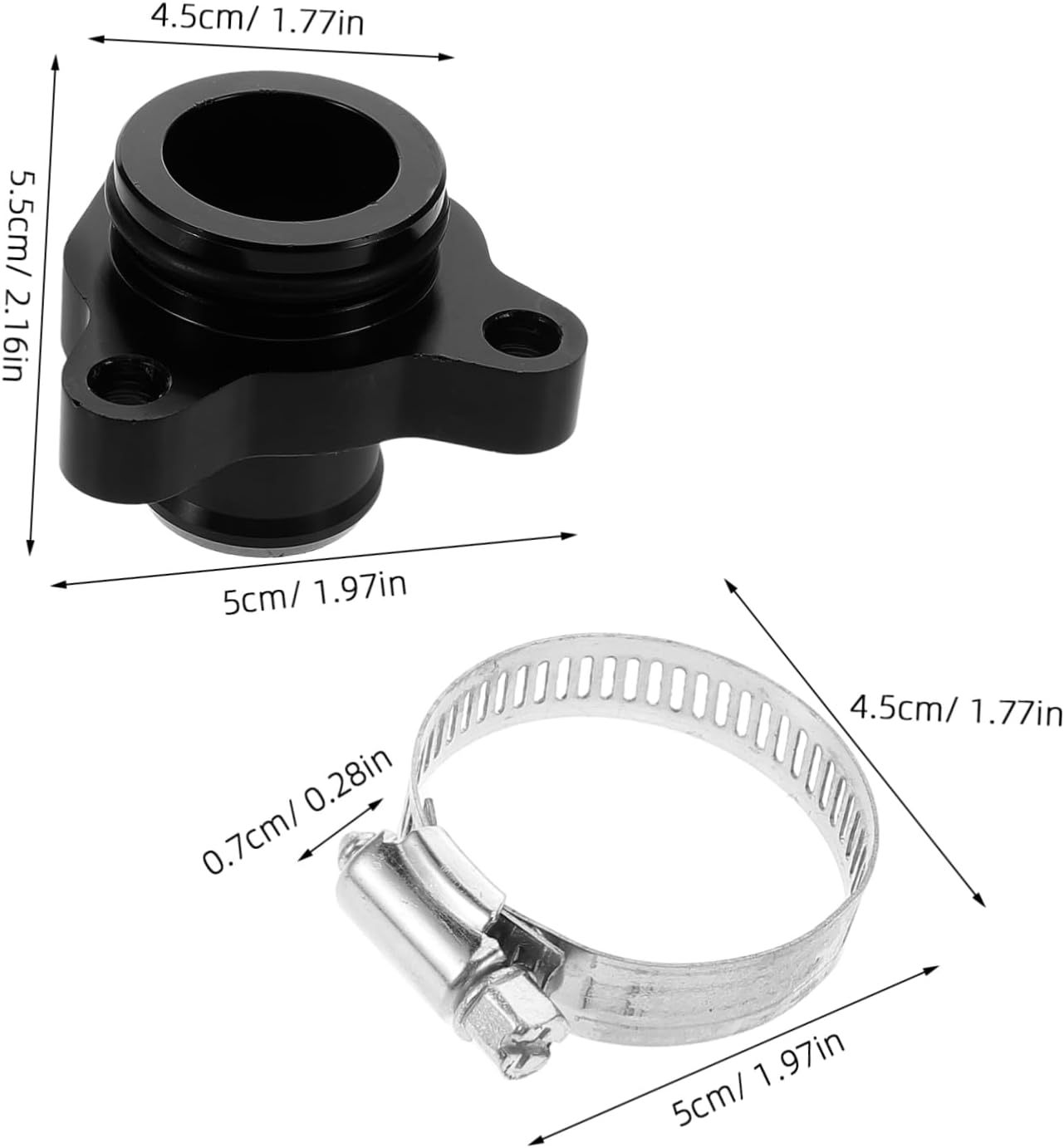 MAGICLULU Radiator Hose Fitting with Clamp Durable Cooling Hose Connector Replacement for Improved Cooling Efficiency and Enhanced Performance Automotive Applications