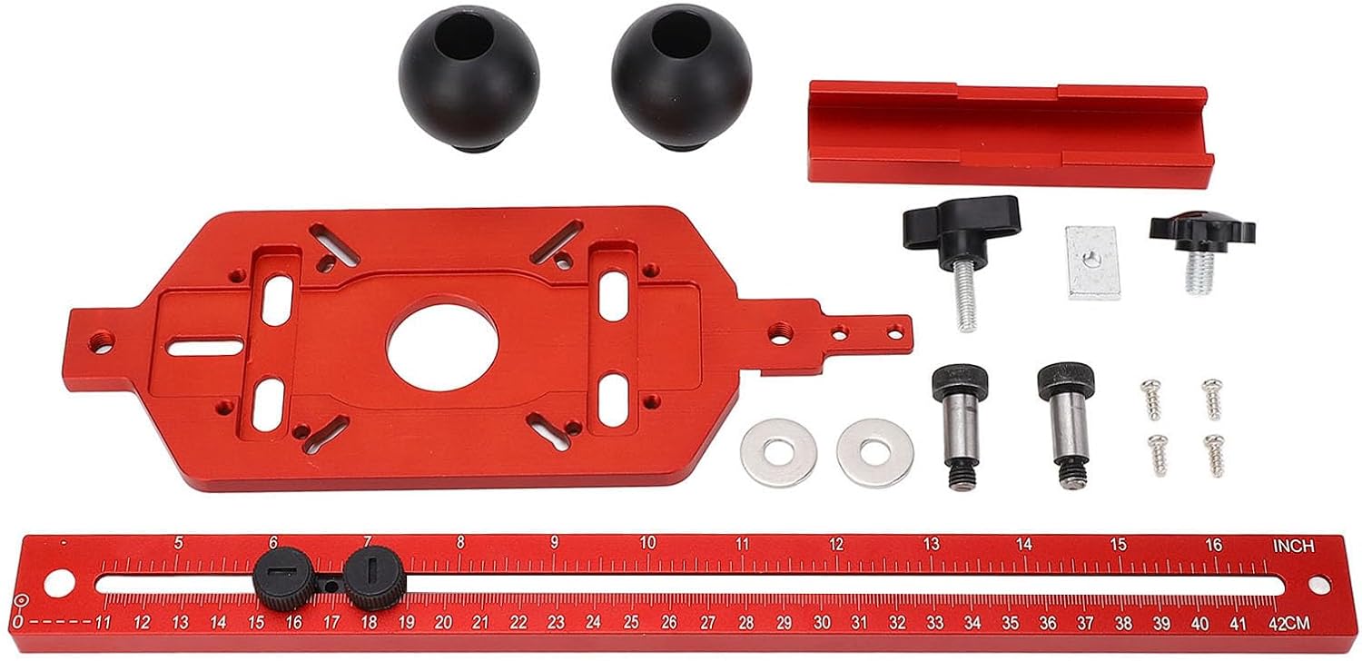 Aluminum Alloy Router Milling Groove Bracket, 3 in 1 Multifunctional Circle Cutting Jig Guide, for Woodworking Projects, Scales with Detachable Anchor Plate