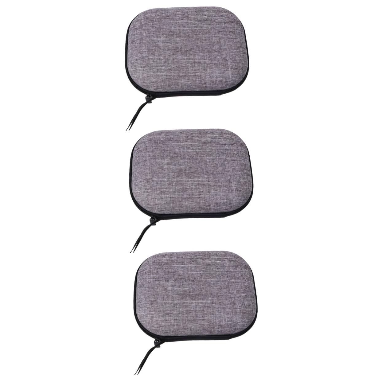 OSALADI 3piezas Funda De Almacenamiento para Auriculares Estuche Portátil y Protegido Compatible Material PU Diseño Cremallera Accesorios De Viaje