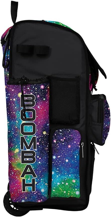 Boombah Rolling Superpack 2.0 Baseball/Softball Gear Bag - 23-1/2" x 13-1/2" x 9-1/2" - Galaxy Multi - Telescopic Handle - Holds 4 Bats - Wheeled Version
