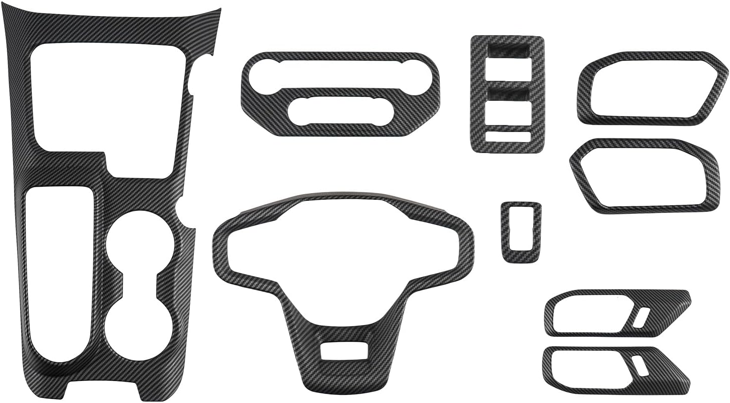 Steering Wheel Trim Compatible with Ford Bronco 4 Door 2024 2023 2022 2021 Center Console Gear Shift Panel Door Handle Panel Trim Cover Interior Trim Kit Matte Carbon Fiber Pattern Not Fit for 2-Door Steering Wheel Trim Compatible with Ford Bronco 4 Door 2024 2023 2022 2021 Center Console Gear Shift Panel Door Handle Panel Trim Cover Interior Trim Kit Matte Carbon Fiber Pattern Not Fit for 2-Door