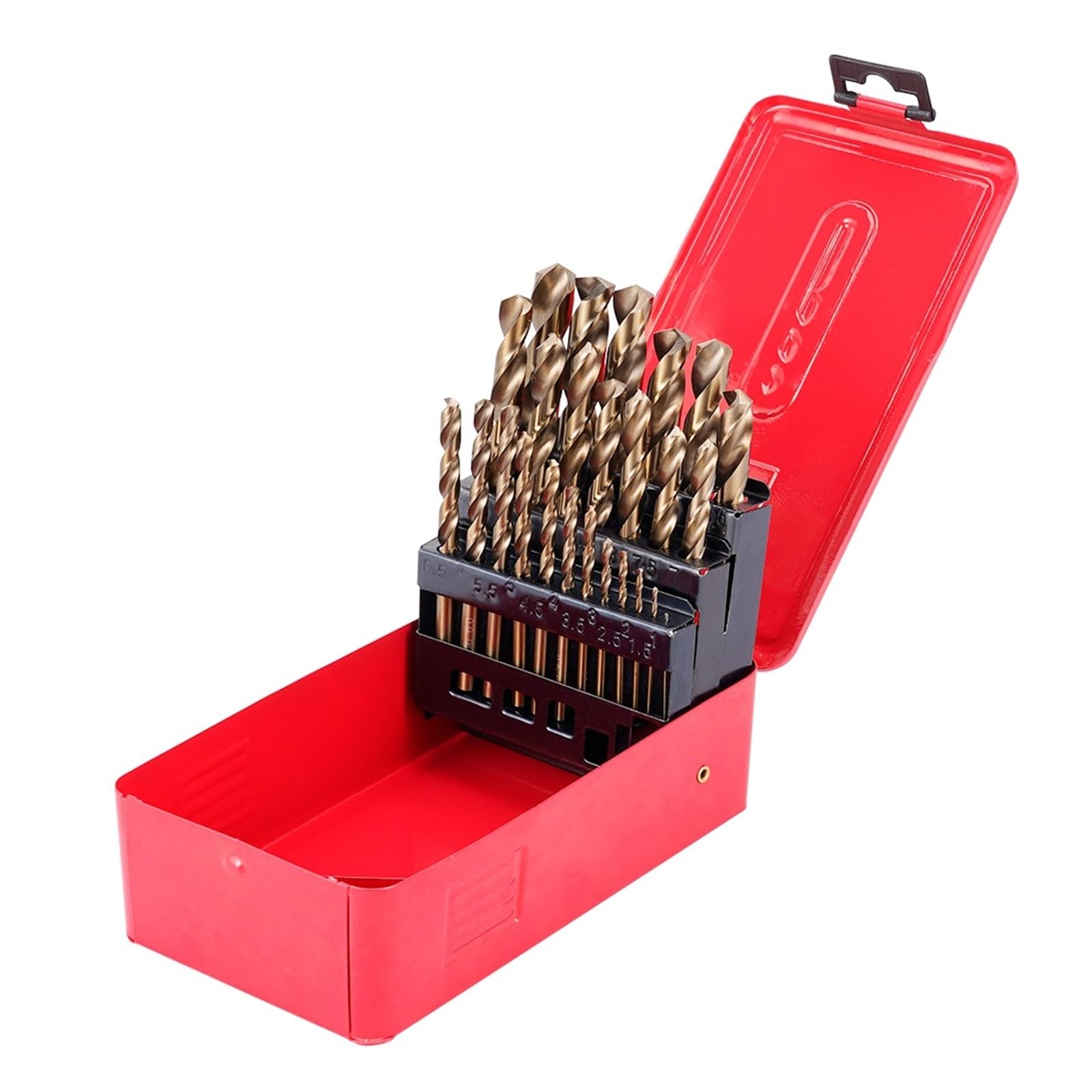 Broca para metal Broca de Metal cobalto, juego brocas helicoidales vástago recto, herramienta abridora agujeros(25pcs with box)