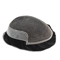 Vista 20 de Toupee - Sistema de cabello humano no quirúrgico para hombres Toupee indetectable de encaje para hombres, extensiones de cabello gris 100% cabello