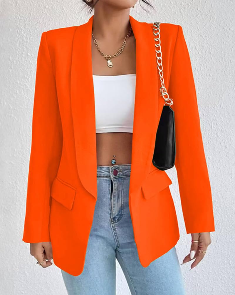 Tomwell Blazer Femme Manches Longues Casual Revers OL Business Veste de Costume Devant Ouvert Manteau Cardigan Blazer Jacket avec Poches