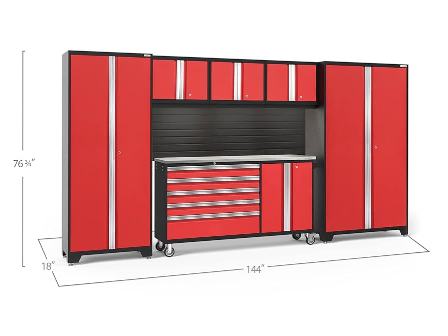 ☆ROUTE66 GARAGE type36 LB Ver NewAge Products Garage Cabinets Bold Series 6 PC Set Red (1x