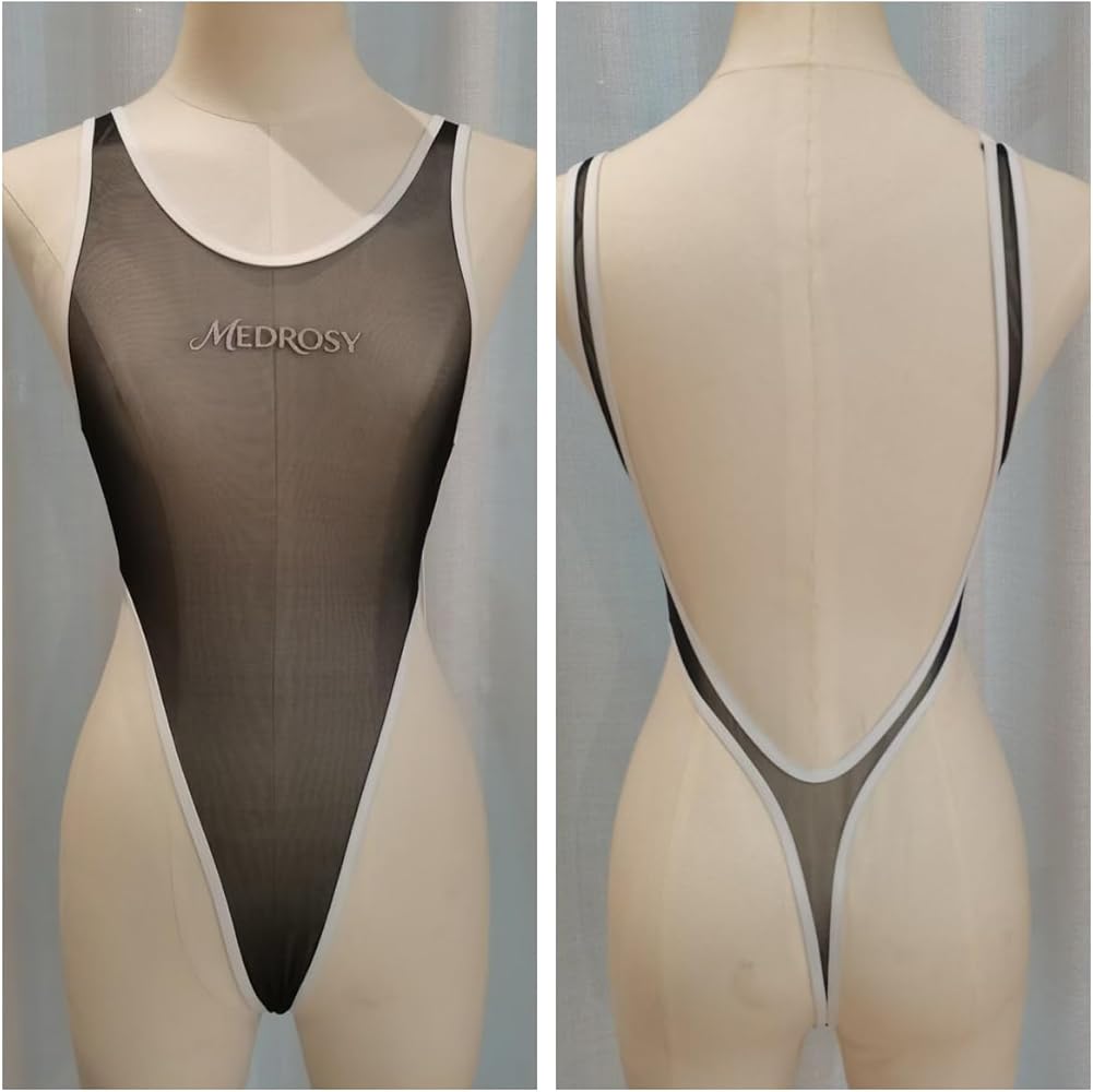 Amazon | [MEDROSY] シースルー Tバック水着 ハイカットワンピース 露