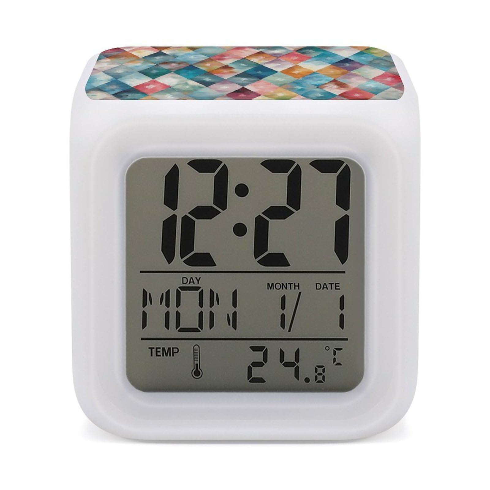 FekiLoot with Seasonal Colors Alarm Clock for Heavy Sleepers Wake Up Digital Clock with 7 Color Changing Night Light Super Loud Digital Alarm Clocks Small Machine Alarm Clocks