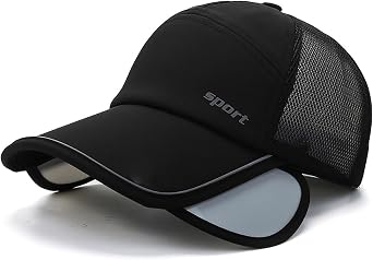 Sun Visor Hats for Men Women Retractable Brim Adjustable UV Protection Mesh Baseball Cap