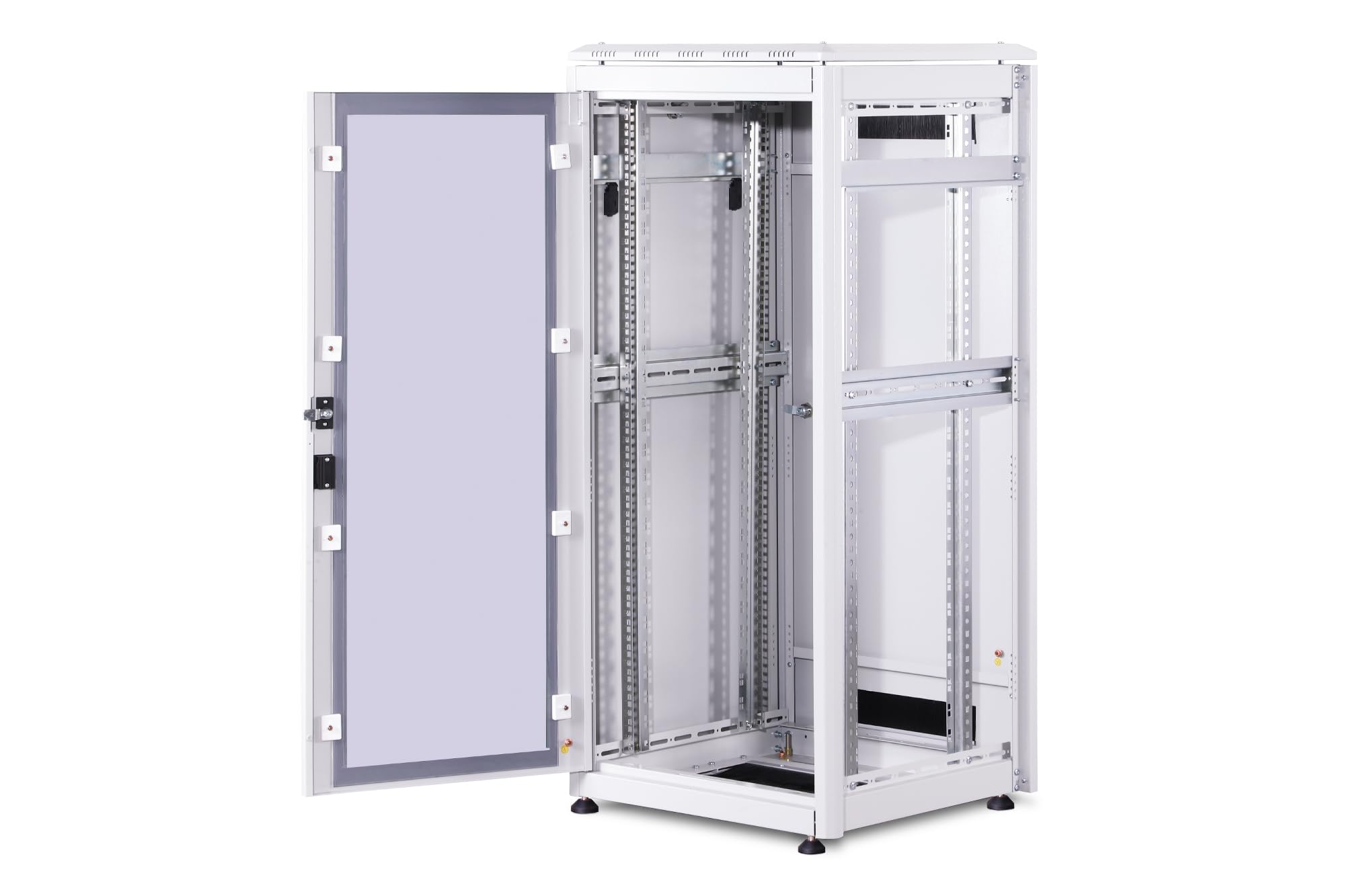 DIGITUS Szafa sieciowa – szafa rack 19 cali – 26U – 60 x 60 cm – głębokość użytkowa 54,3 cm – nośność 1200 kg – wolnostojąca – Szklane drzwi – stopień ochrony IP20 – seria Unique – szary