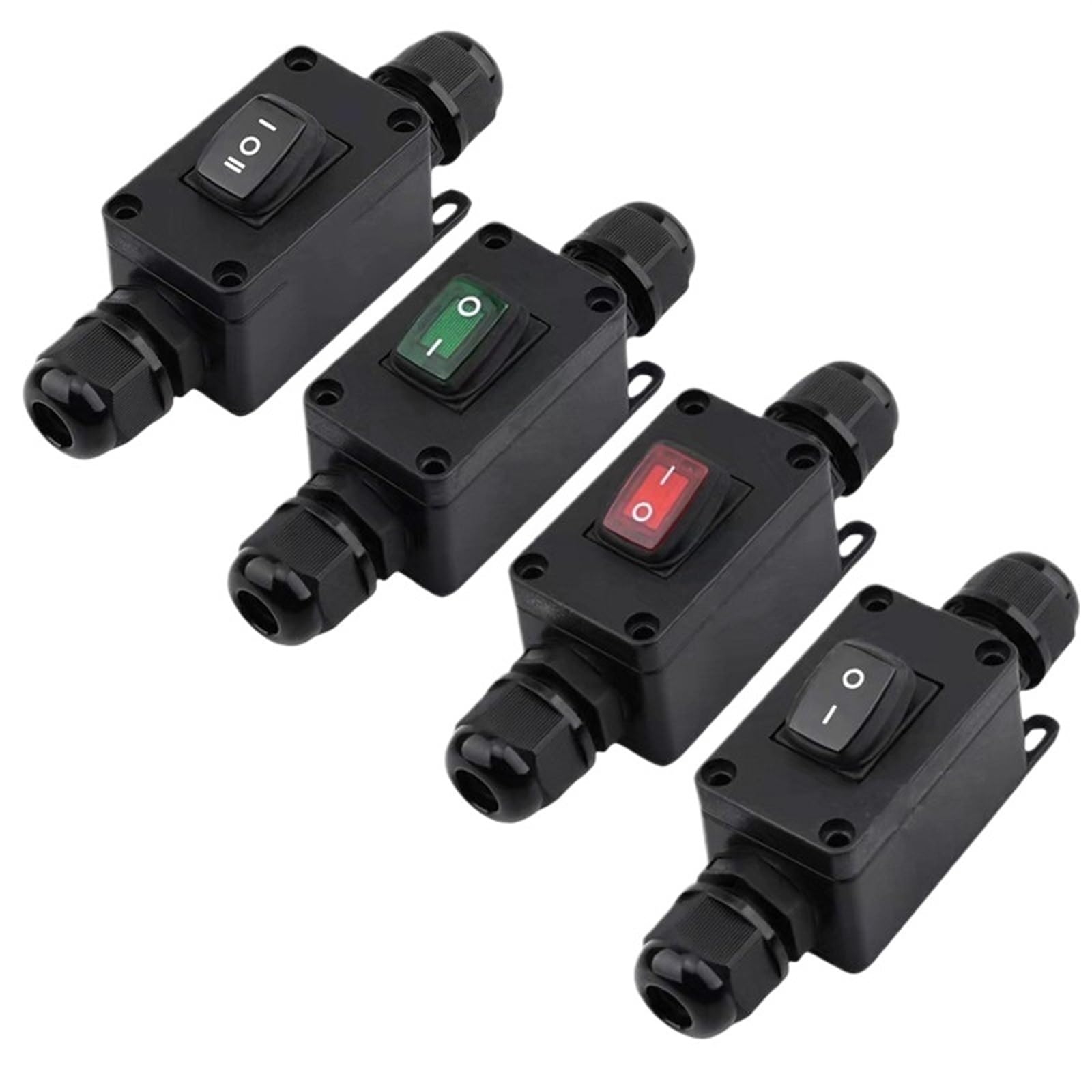 1 szt. IP65 wodoodporny 10 A wytrzymały duży kabel liniowy włącznik/wyłącznik maks. AC3 ~ 220 V wskaźnik LED (zielony przycisk LED)