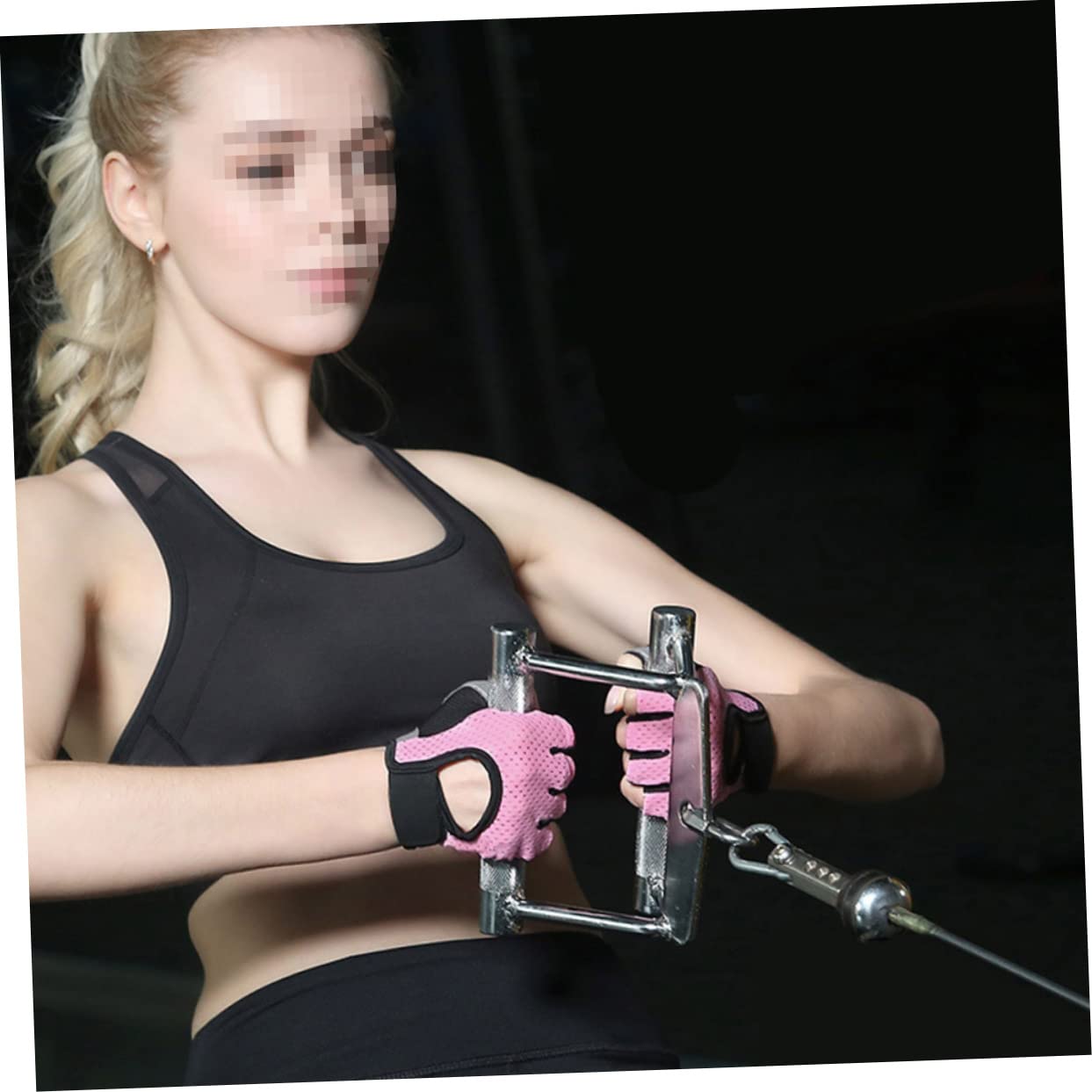 Yardwe 2 Pezzi Equitazione Sedile Passeggero Pad Guanti Bodybuilding Guanti Bici Allenamento Mezze Dita Trapunta Stencil Imbottiti Di Palma Da Allenamento Per