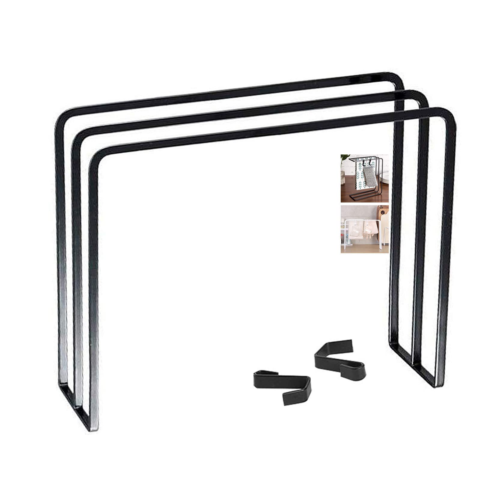 Porte-serviettes de vanité noir en métal pour l'organisation chic de votre salle de bain