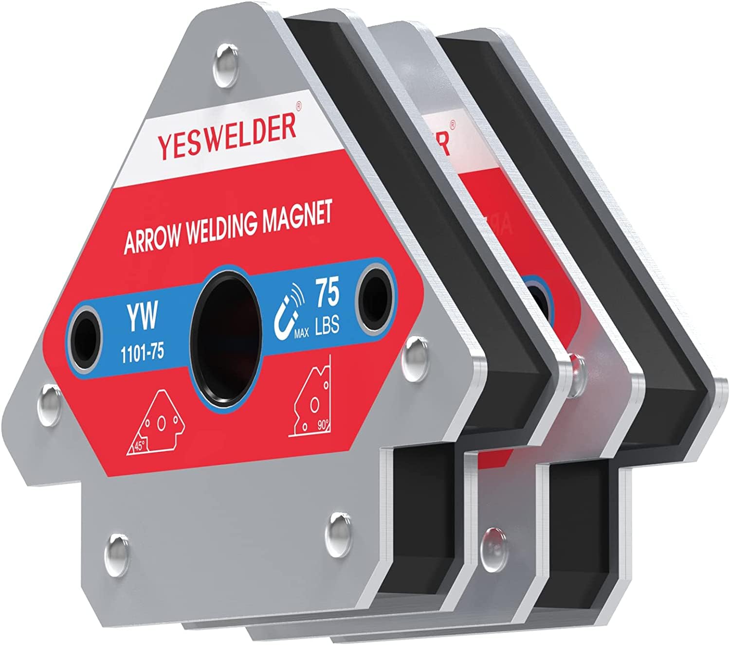 YESWELDER 75 LB Welding Magnet 2 Pieces of Magnetic Welding Holder 75 LBs Holding Power Welding Accessories