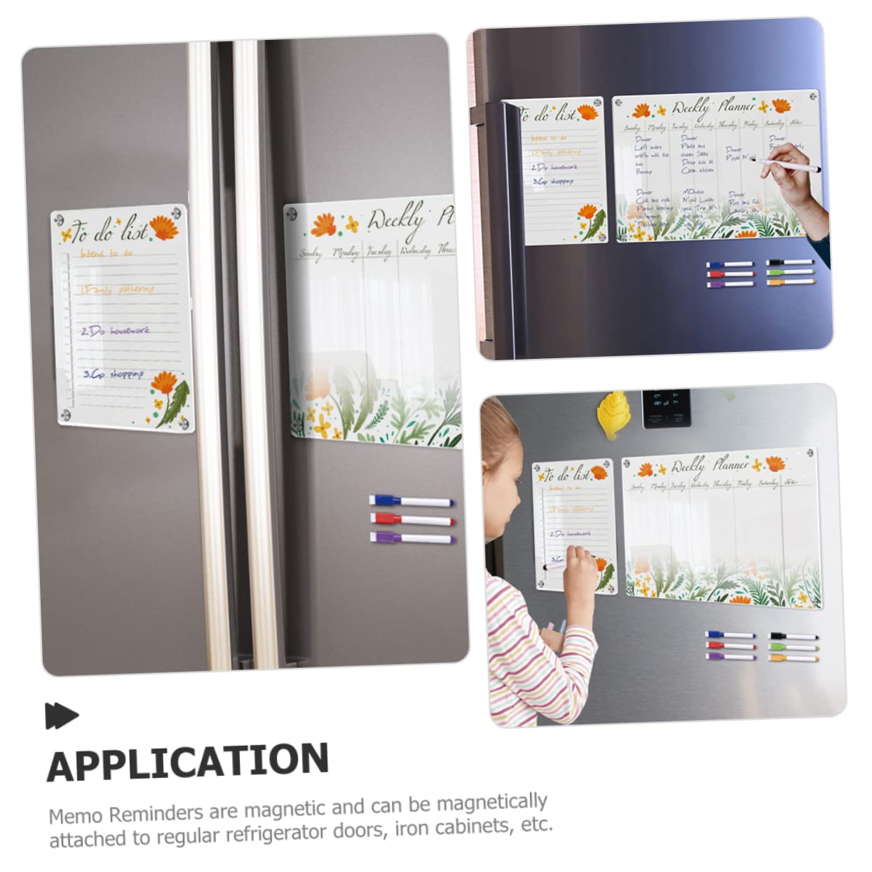 Uonlytech Lavagna Magnetica Trasparente Magnetica Calendario Settimanale Cancellabile in Acrilico per e Promemoria per Frigorifero