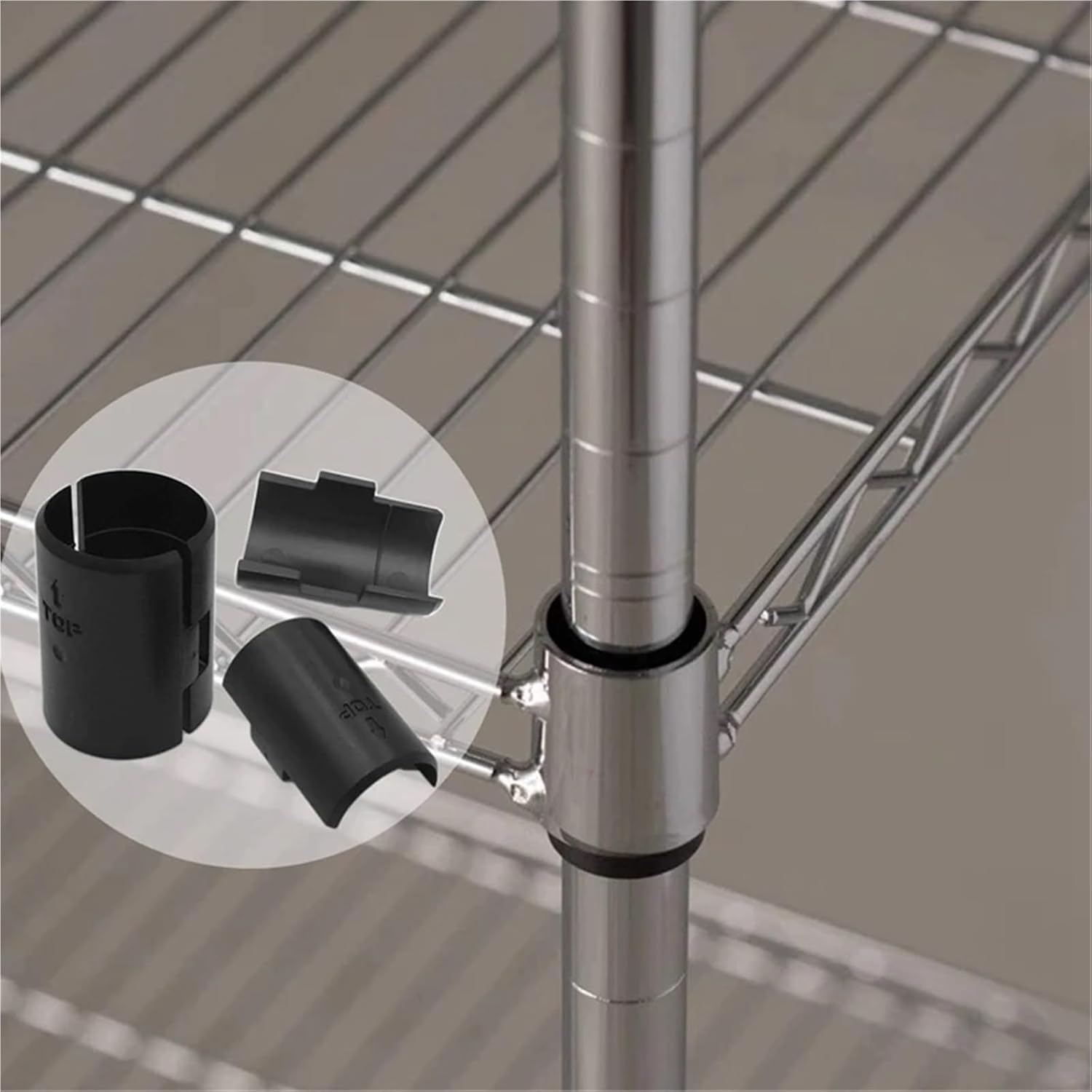 296-Packs Wire Shelf Clips Wire Shelving Shelf Lock Clips for 1 Inch Post- Shelving Sleeves Replacements