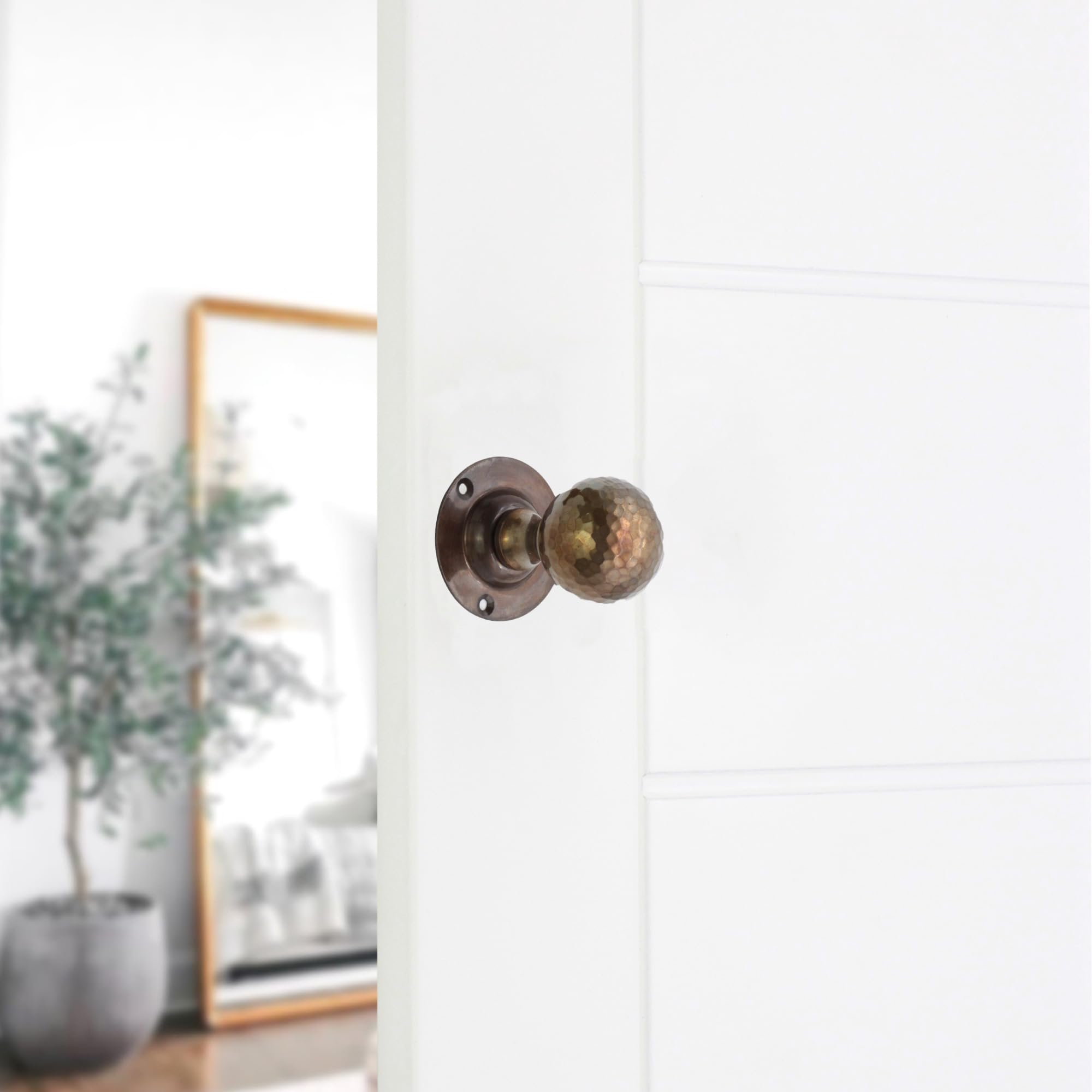 Infinity Decor Antique Victorian Hammered Pattern Ball Round Door Knobs works 45mm Pull Handles Set - Image 2