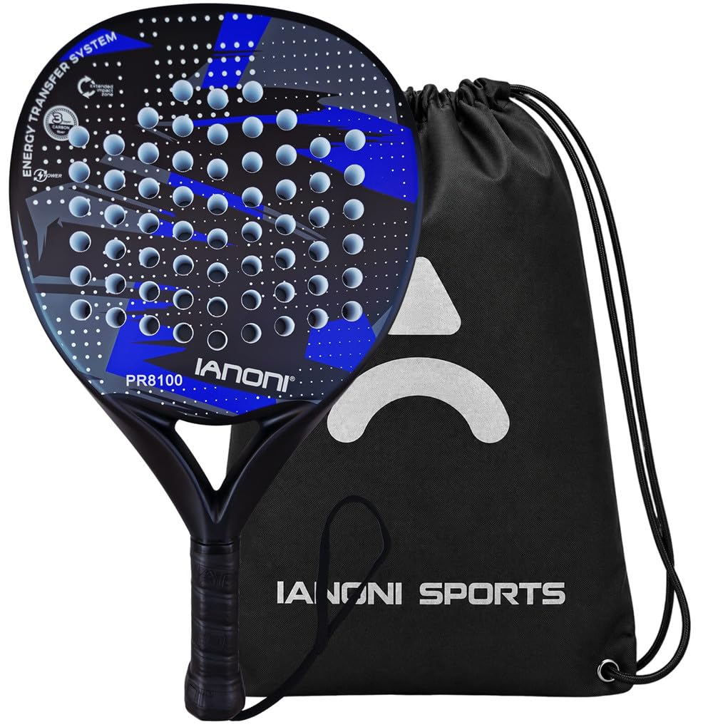 ianoni Racchette da padel Starter Set – 2 racchette + 3 palline Pro Padel – principianti e giocatori intermedi