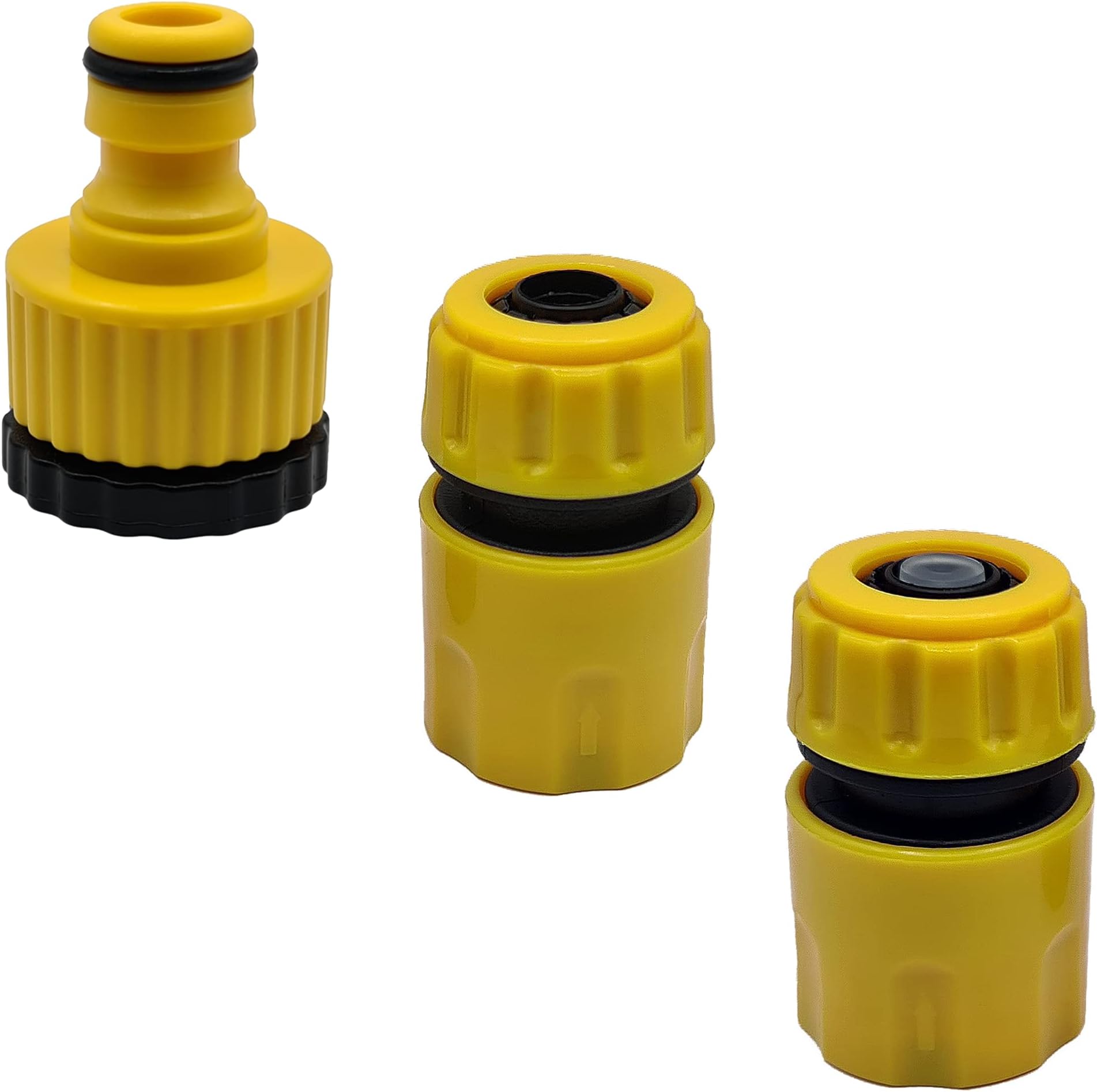 Pipestation Garden Hose Connector Set - Tap Hose Connector for Outdoor Hose - Hose Tap Connector Compatible with Hozelock - BSP Threaded Fittings for 3/4 inch & 1/2 inch Hosepipe