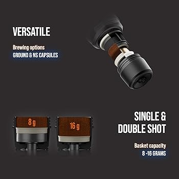 WACACO Cafetera Eléctrica y Portátil, Con 4 Tipos de Café y Calentamiento Rápido, Batería de 3*3000mAh Cafetera Portátil de 20 Bares Para Café Molido y Cápsulas Nespresso®*,Control por Pantalla Táctil2