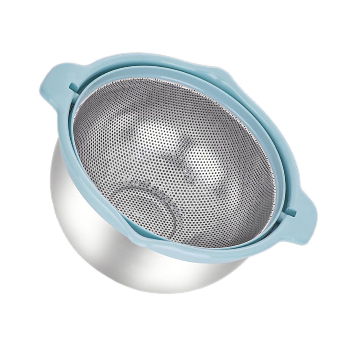 IMIKEYA Colador de Cocina Doble Capa de Acero Inoxidable Cesta para Escurrir Arroz y Frutas, Juego Multifuncional para Almacenar y Drenar Alimentos en Cocina