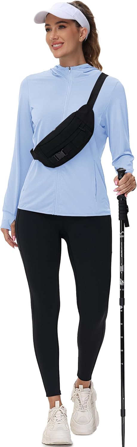 TACVASEN Women's Sun Hoodies Lightweight Jacket for Women Zip Up UPF 50+ UV Shirt Long Sleeves