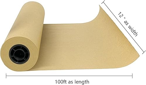 Miniatura 7 de Rollo de papel kraft de 12 pulgadas x 98 pies, rollo de papel marrón para manualidades para paquete de regaloenvoltura de flores de ramodibujo de