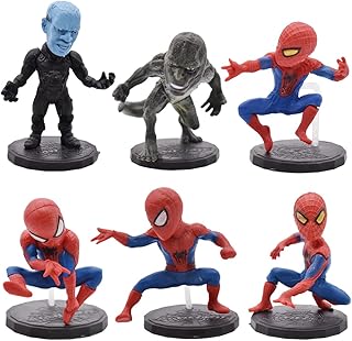 Superbohater ozdoba na tort, 6 sztuk figurek Avengers zestaw Spiderman dekoracja tortu bajki dekoracja na ciasto dekoracja imprezowa dla chłopców i dzieci przyjęcia urodzinowe