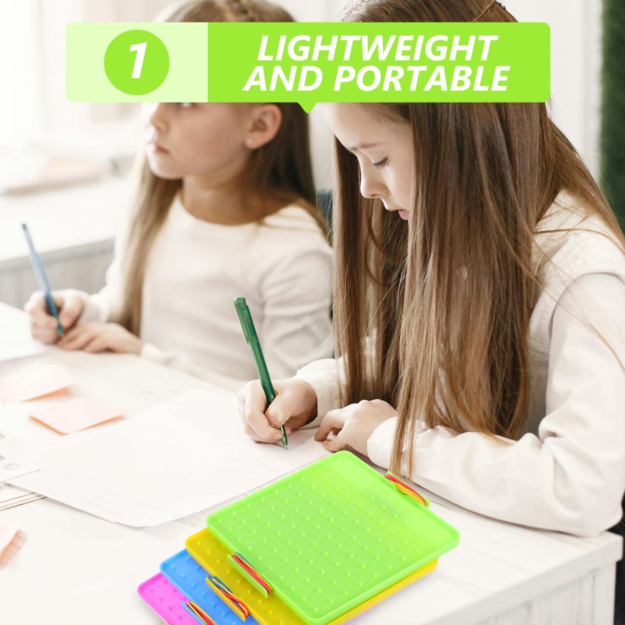 Gatuida 4juegos Geoplano De Doble Cara para Matemáticas Rompecabezas De Formas con Bandas Elásticas Juguete Educativo para Actividades De Aprendizaje Divertidas Primaria