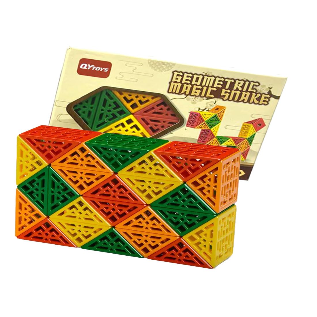 SALPITOYS QiY Geometric Magic Snake Cube Twisty Puzzle Toys, 24 Blocks, for Kids Age 6 Years and Above